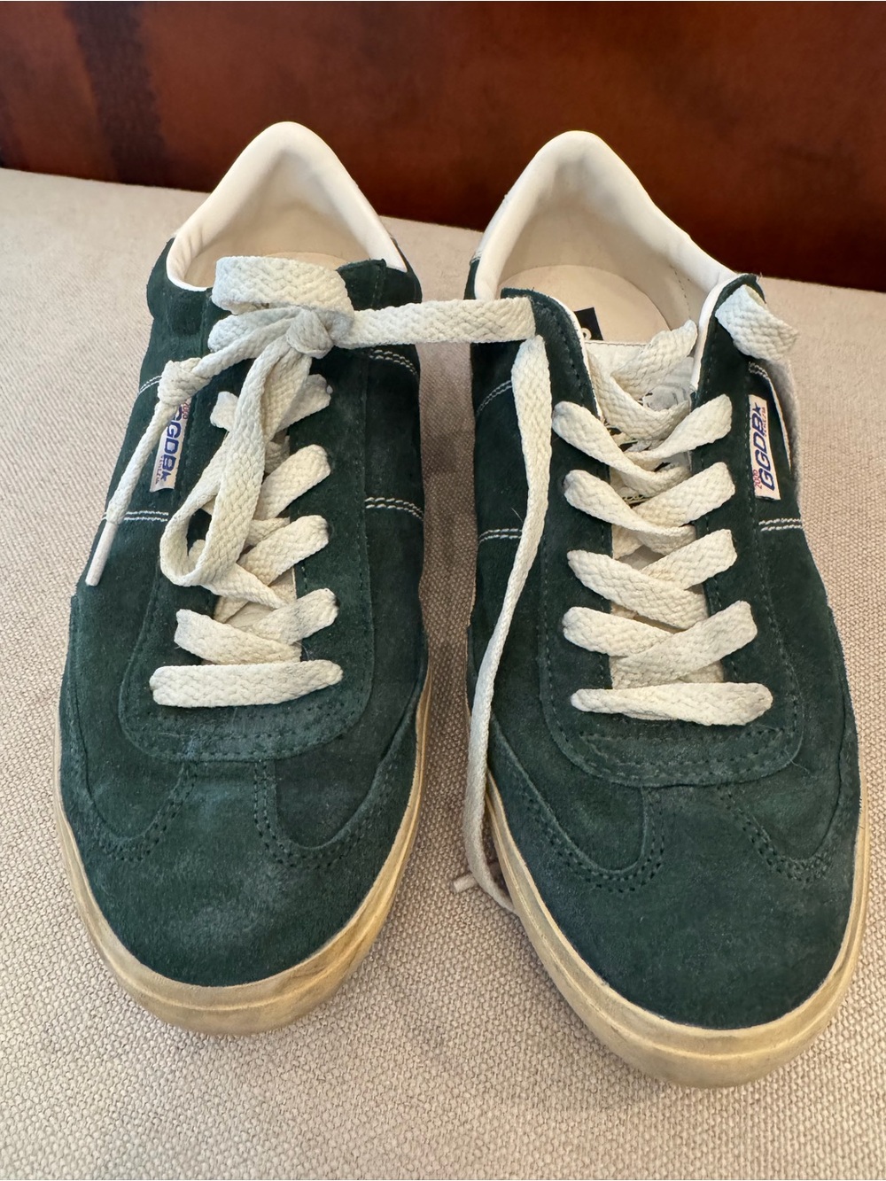 Golden Goose Soul Star Green Suede Sneakers